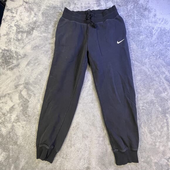 Nike SweatPants Mens Large Black Fleece Joggers Swoosh Athletic Loungewear - Picture 1 of 9